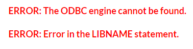 ERROR: The ODBC engine cannot be found - Le moteur ODBC est introuvable.