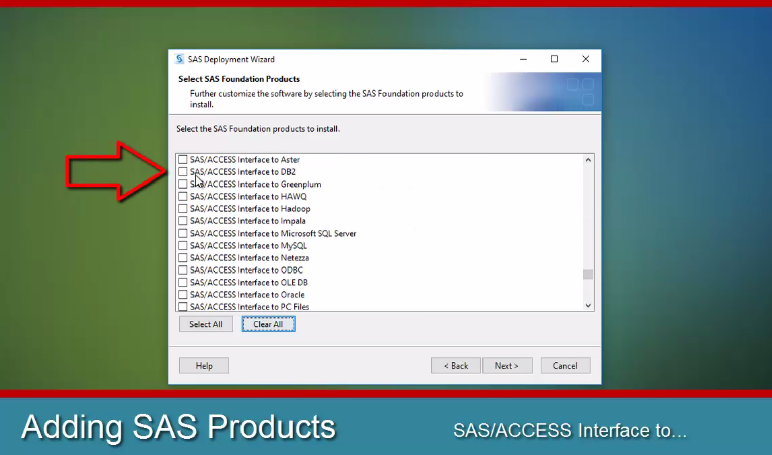 Installer un module SAS/ACCESS