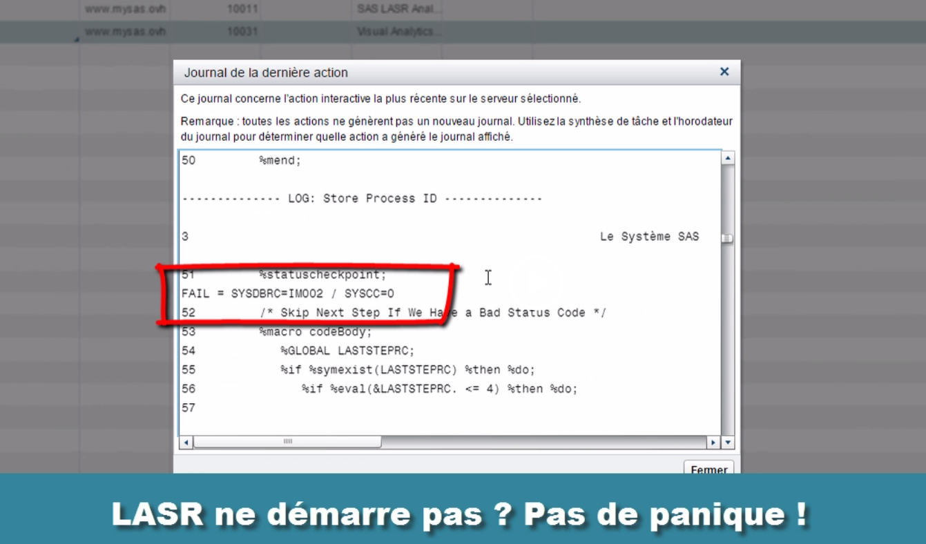 LASR ne démarre pas