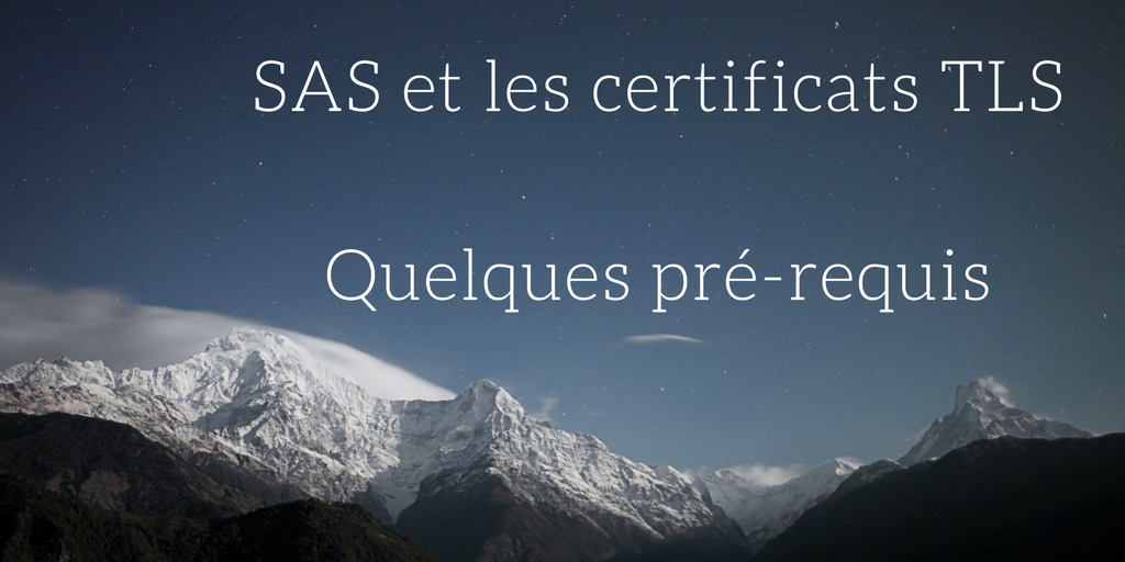 SAS et les certificats TLS : Quelques pré-requis