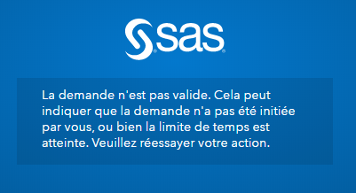 VIYA - La demande n'est pas valide. Cela peut indiquer que la demande n'a pas été initiée par vous