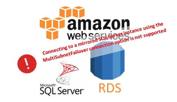 Connecting to a mirrored SQL Server instance using the MultiSubnetFailover connection option is not supported